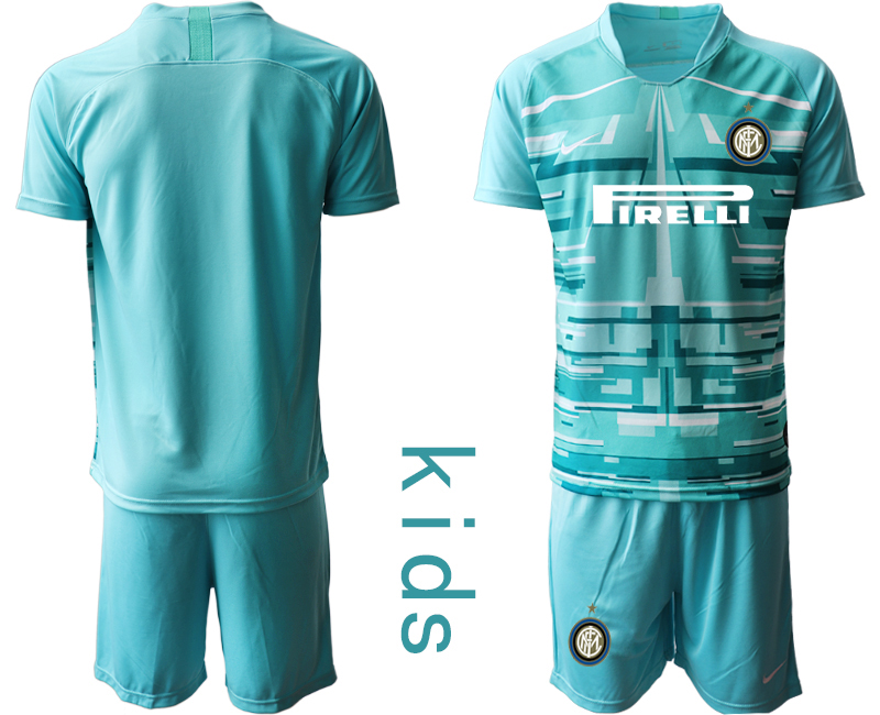 Youth 2020-2021 club Inter Milan blue goalkeeper blank Soccer Jerseys
